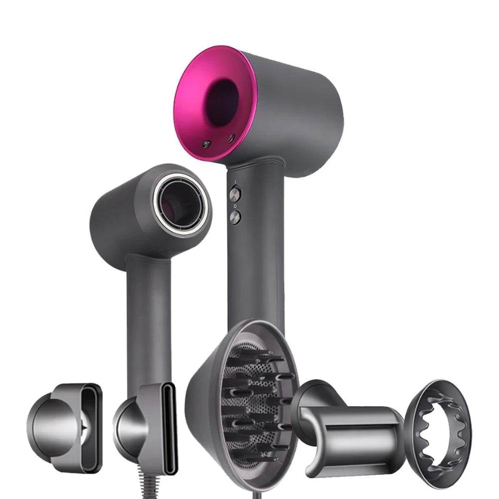 Secador de Pelo Iónico Sin Aspas 5 en 1 – Motor 110.000 rpm, Secado Rápido, Protección Capilar, 5 Accesorios