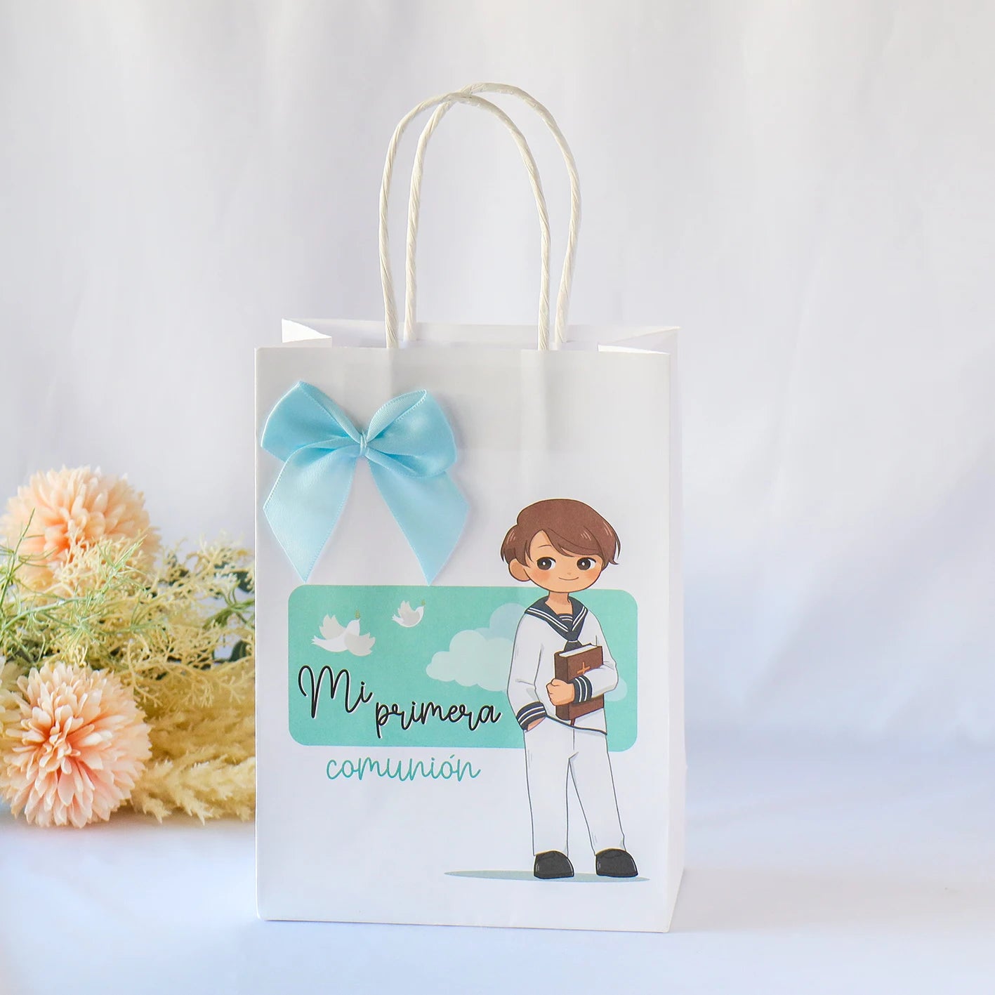 Pack de 12 a 42 Bolsas de Papel para Comunión Niño o Niña – 21 cm y 27 cm – Detalles Invitados