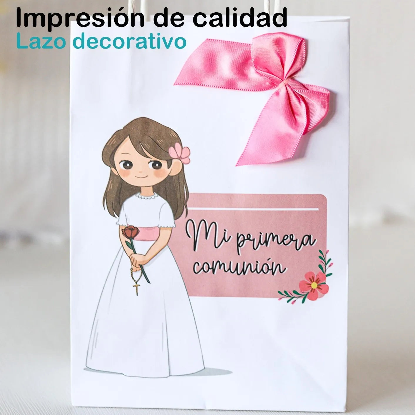 Pack de 12 a 42 Bolsas de Papel para Comunión Niño o Niña – 21 cm y 27 cm – Detalles Invitados