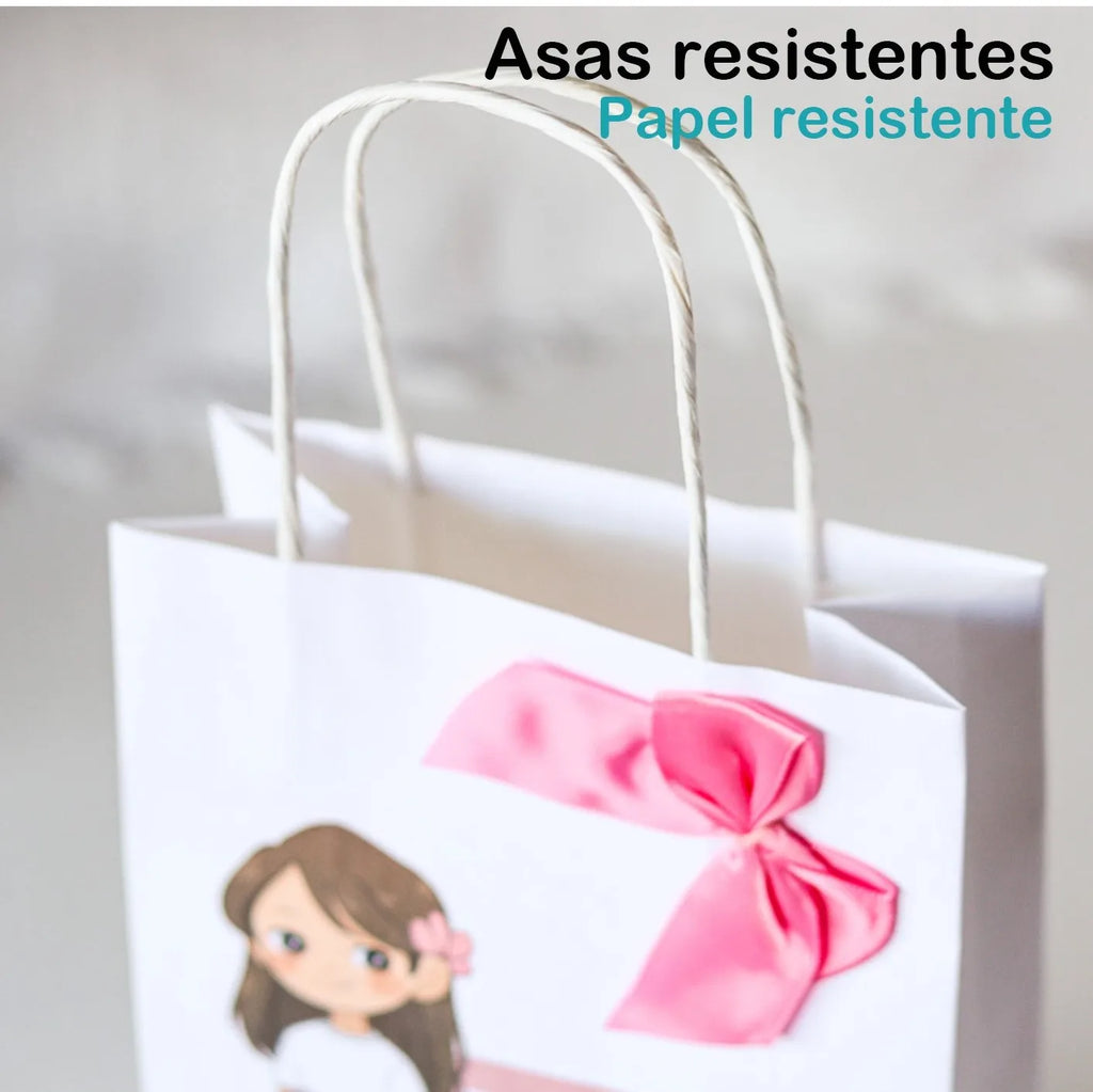 Pack de 12 a 42 Bolsas de Papel para Comunión Niño o Niña – 21 cm y 27 cm – Detalles Invitados