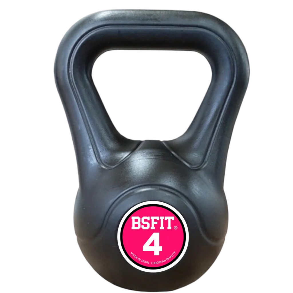 Kettlebell de Plástico Relleno de Hormigón Bsfit | Antideslizante | Entrenamiento Funcional en Casa y Gimnasio