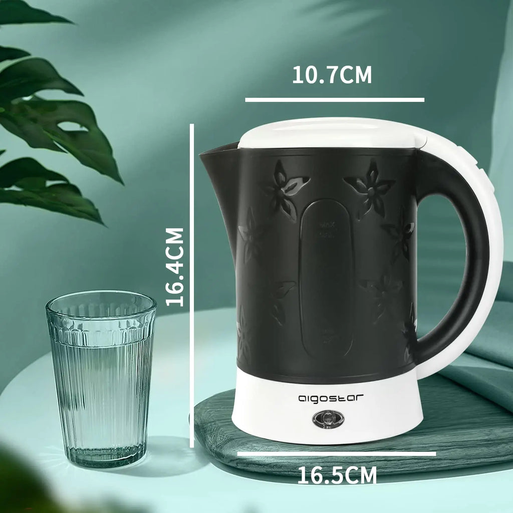Hervidor Eléctrico Aigostar 0,6L | Apagado Automático | Protección Anticalentamiento | Sin BPA | Incluye 2 Tazas y 2 Cucharas