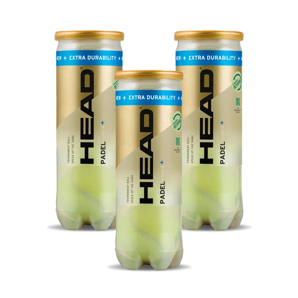 Pelotas de Pádel HEAD Pro S+ | Alta Durabilidad | Pack de 3, 6, 12 o 24 Botes | Nivel Avanzado