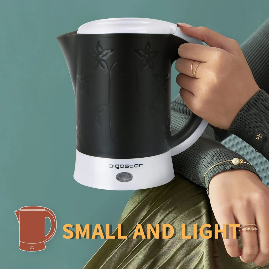 Hervidor Eléctrico Aigostar 0,6L | Apagado Automático | Protección Anticalentamiento | Sin BPA | Incluye 2 Tazas y 2 Cucharas