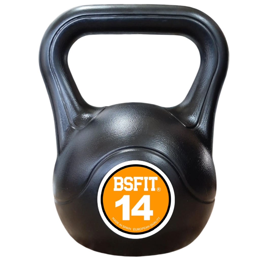 Kettlebell de Plástico Relleno de Hormigón Bsfit | Antideslizante | Entrenamiento Funcional en Casa y Gimnasio