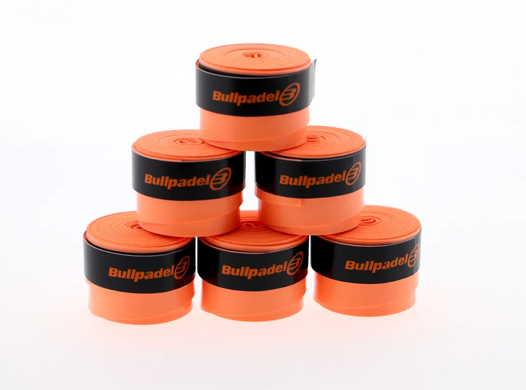 Pack 6 Overgrips PRO Bullpadel para Pádel | Negro, Blanco, Rojo, Amarillo, Naranja | Máximo Agarre y Confort