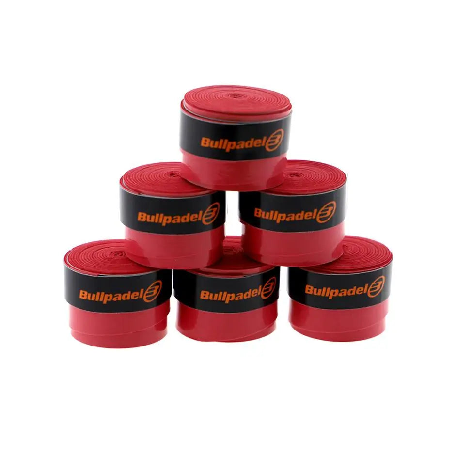 Pack 6 Overgrips PRO Bullpadel para Pádel | Negro, Blanco, Rojo, Amarillo, Naranja | Máximo Agarre y Confort