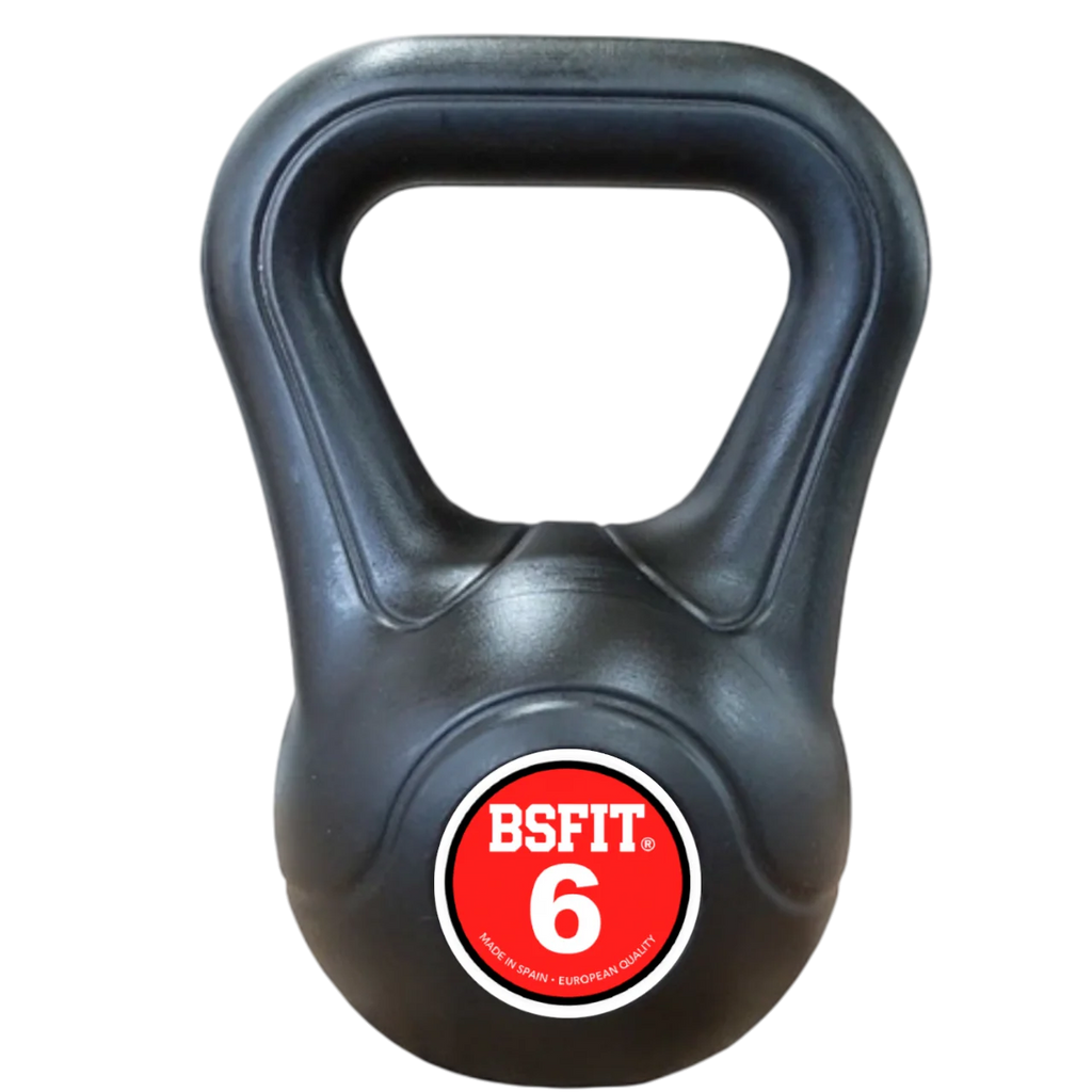 Kettlebell de Plástico Relleno de Hormigón Bsfit | Antideslizante | Entrenamiento Funcional en Casa y Gimnasio