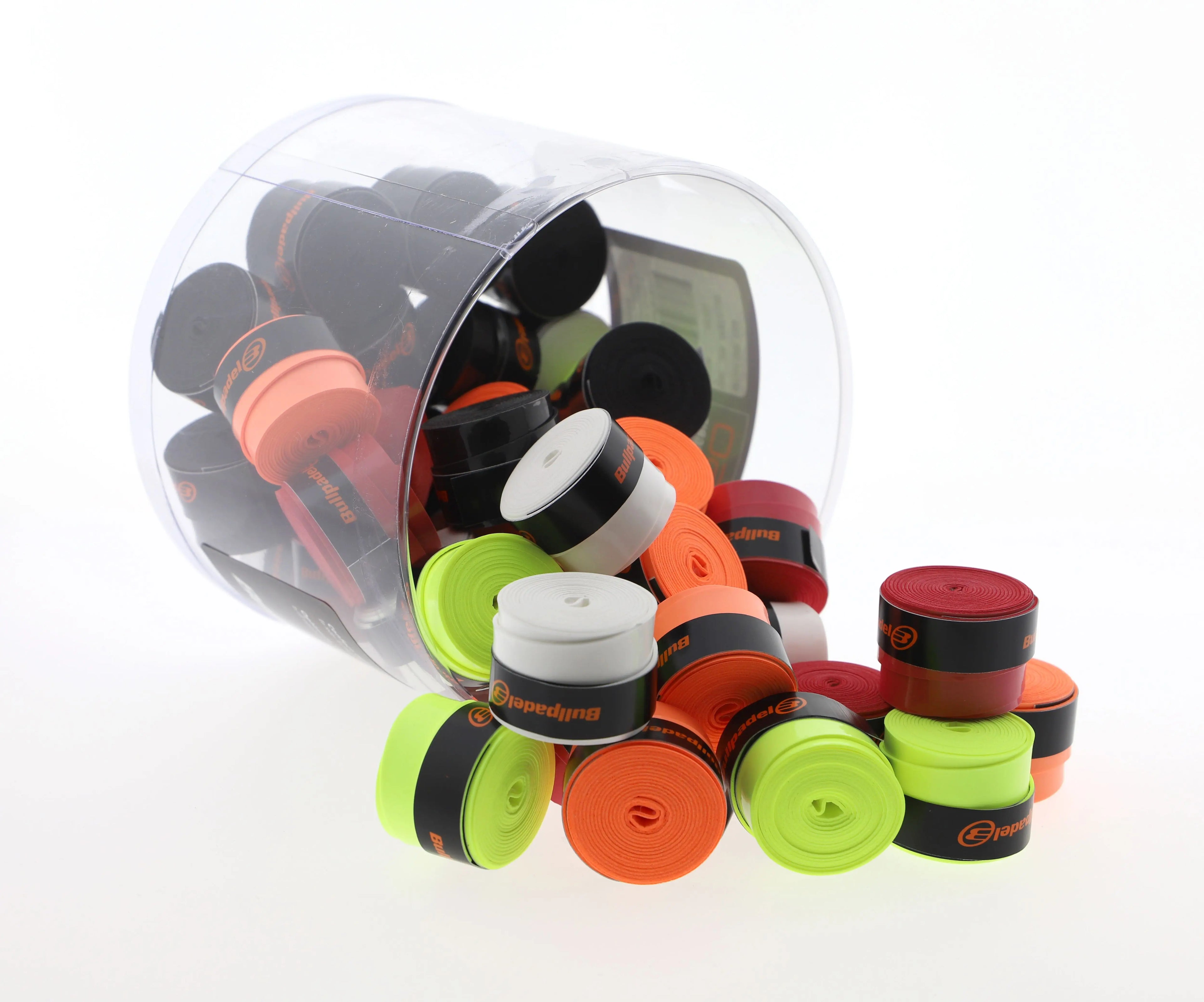 Pack 6 Overgrips PRO Bullpadel para Pádel | Negro, Blanco, Rojo, Amarillo, Naranja | Máximo Agarre y Confort