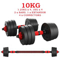 Mancuernas Ajustables 2 en 1 con Barra | Set de Pesas 10-20 kg | Entrenamiento Completo en Casa