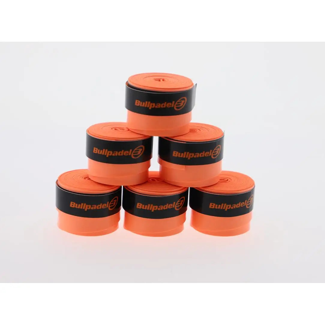 Pack 6 Overgrips PRO Bullpadel para Pádel | Negro, Blanco, Rojo, Amarillo, Naranja | Máximo Agarre y Confort
