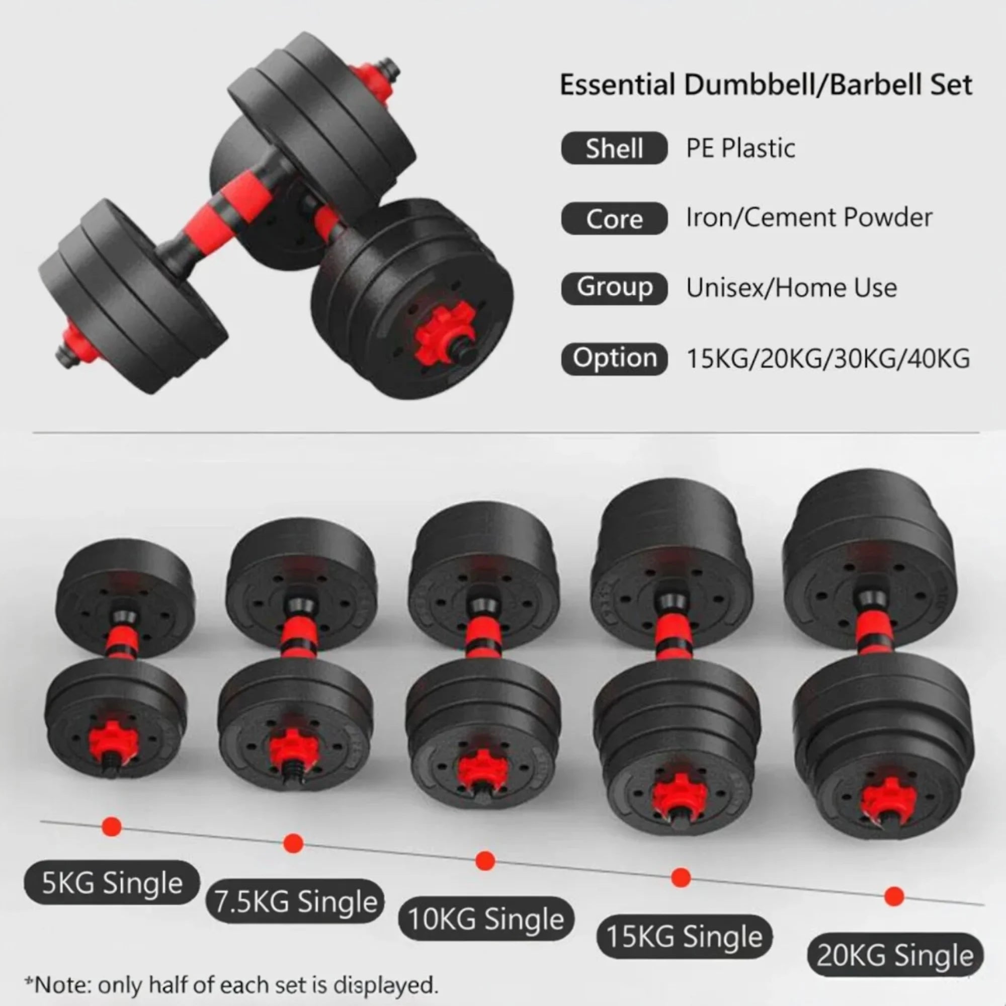 Mancuernas Ajustables 2 en 1 con Barra | Set de Pesas 10-20 kg | Entrenamiento Completo en Casa