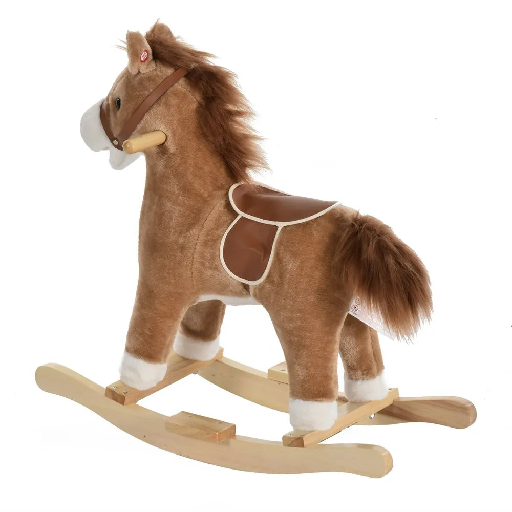 Caballo Balancín HOMCOM con Boca y Cola Móviles y Música — Para Niños de 36 a 72 Meses