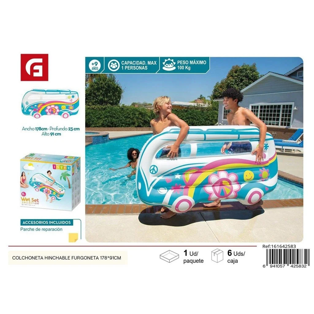 Colchoneta inflable furgoneta “Fun on Wheels” – 178 × 91 cm