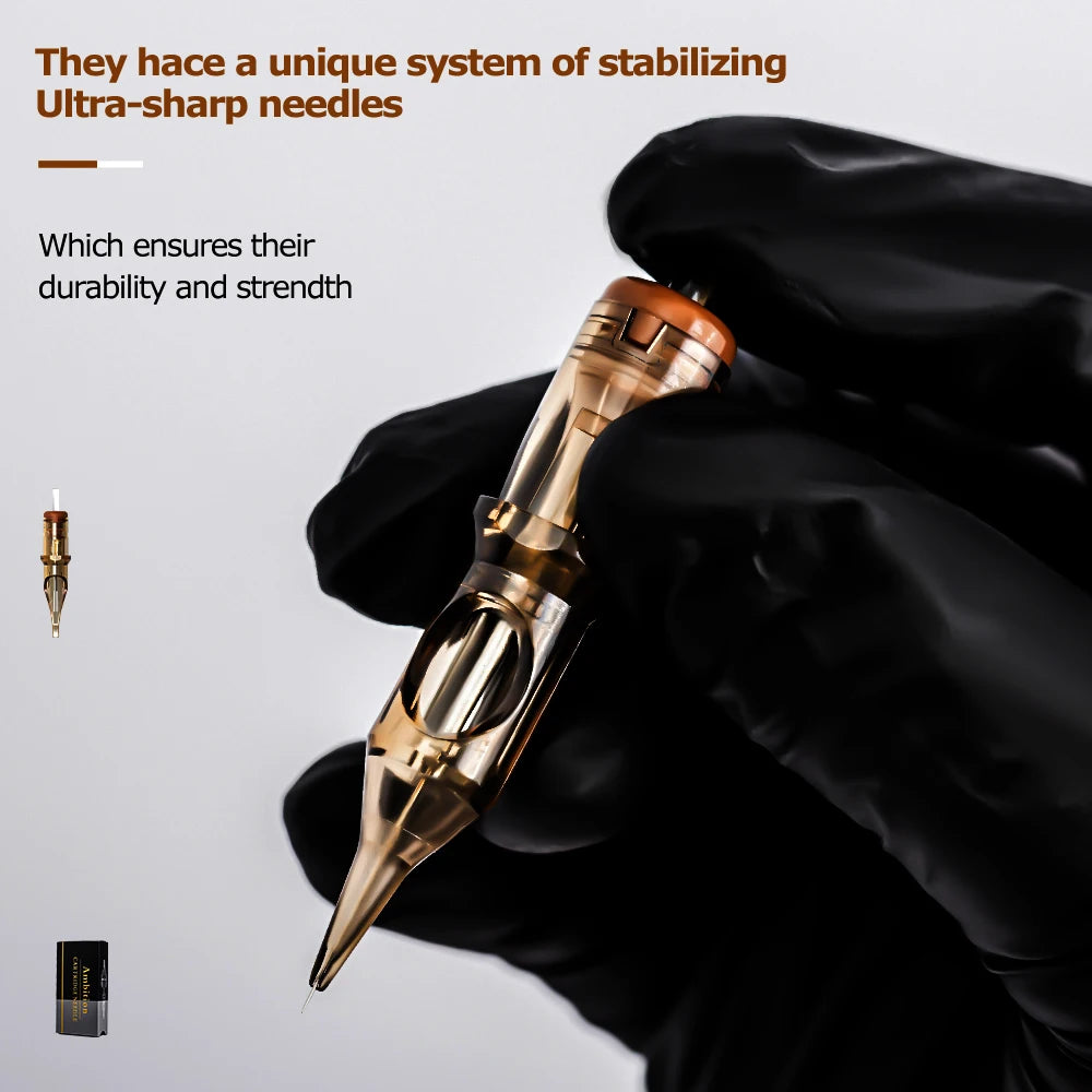 Cartuchos de Aguja para Tatuaje Ambition Premium — Round Liner, Shader y Curved Magnum