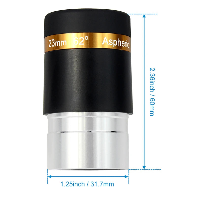 Oculares SVBONY 4/10/23mm Gran Angular 62° | Ocular Asférico HD para Telescopios 1,25" | Accesorio Astronomía