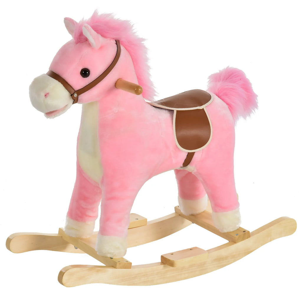 Caballo Balancín HOMCOM con Boca y Cola Móviles y Música — Para Niños de 36 a 72 Meses