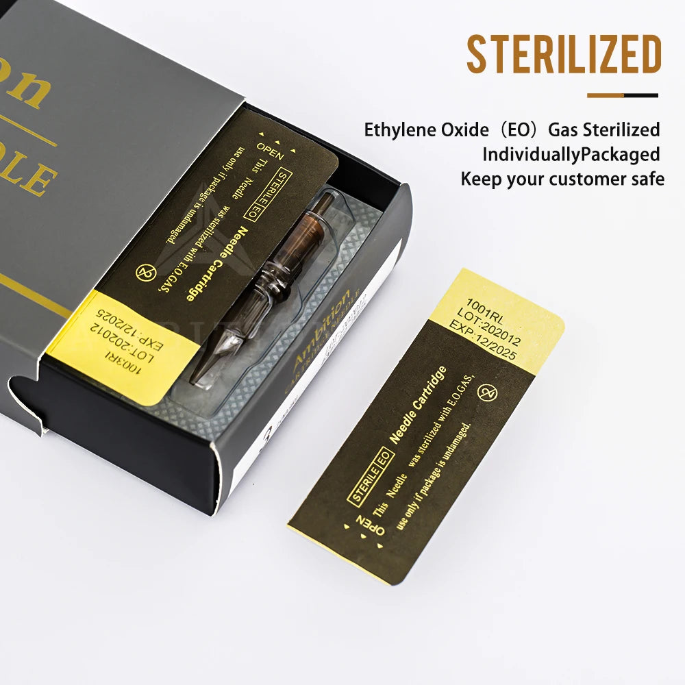 Cartuchos de Aguja para Tatuaje Ambition Premium — Round Liner, Shader y Curved Magnum