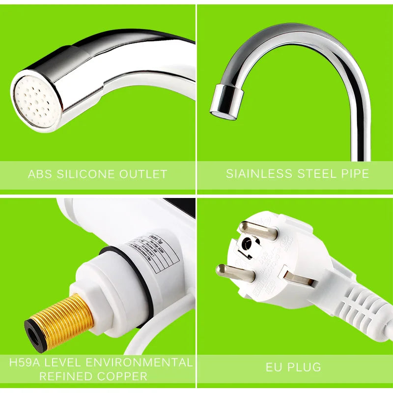Grifo Calentador de Agua Instantáneo ATWFS para Cocina — Sin Depósito, Digital, 220V