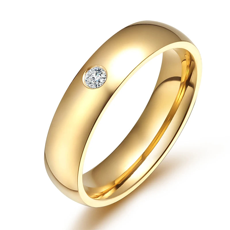 Anillo de Boda Clásico Vnox en Oro de Acero Inoxidable
