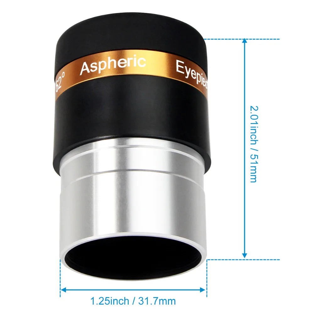 Oculares SVBONY 4/10/23mm Gran Angular 62° | Ocular Asférico HD para Telescopios 1,25" | Accesorio Astronomía
