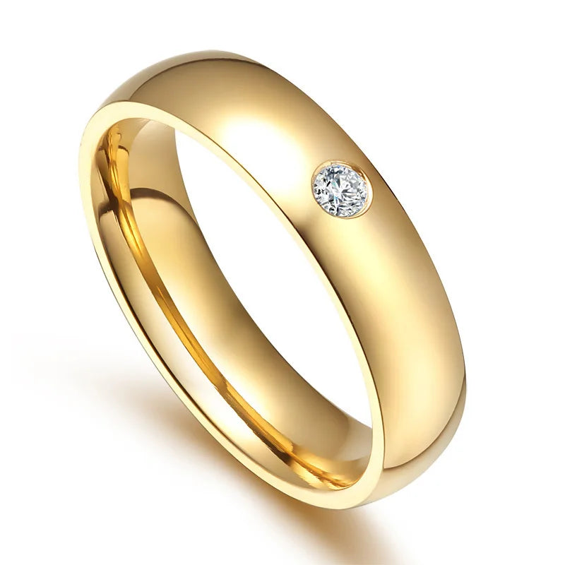 Anillo de Boda Clásico Vnox en Oro de Acero Inoxidable