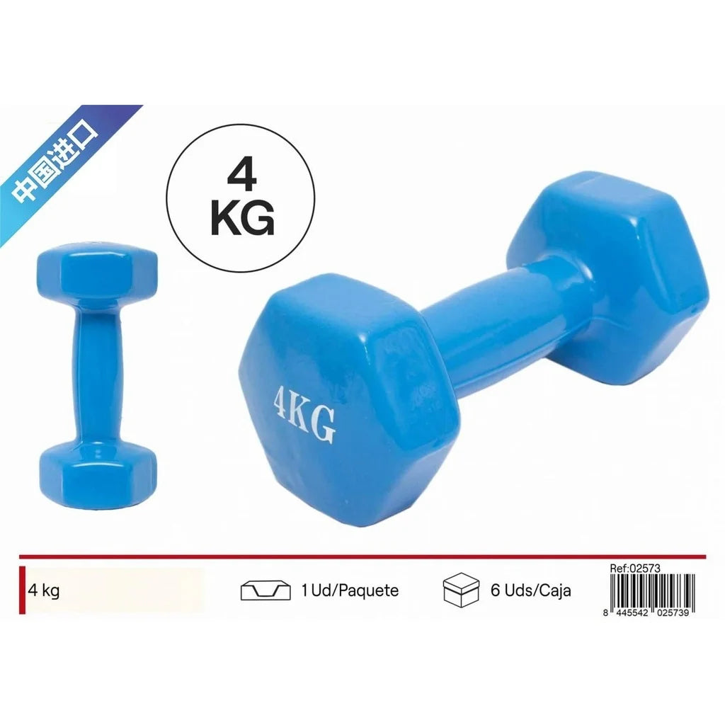 Pesa Mancuerna Azul 4kg, Equipamiento de Fitness y Musculación para Entrenamiento