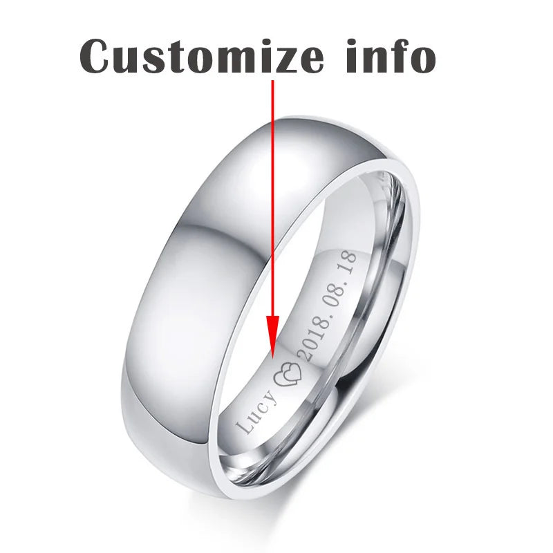 Anillo de Boda Clásico Vnox en Oro de Acero Inoxidable