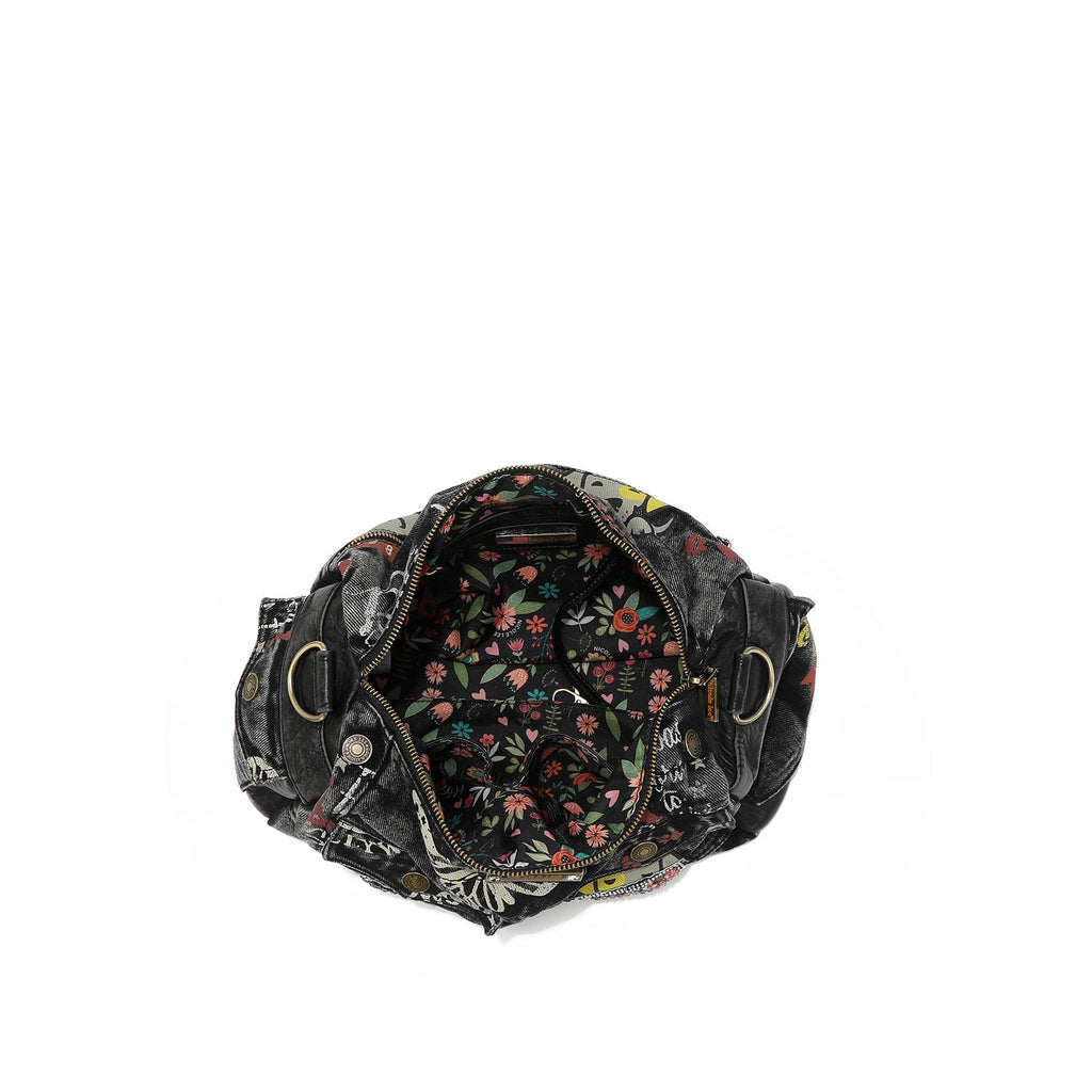 BANDOLERA MENSAJERA DE TELA VAQUERA GRIS-3
