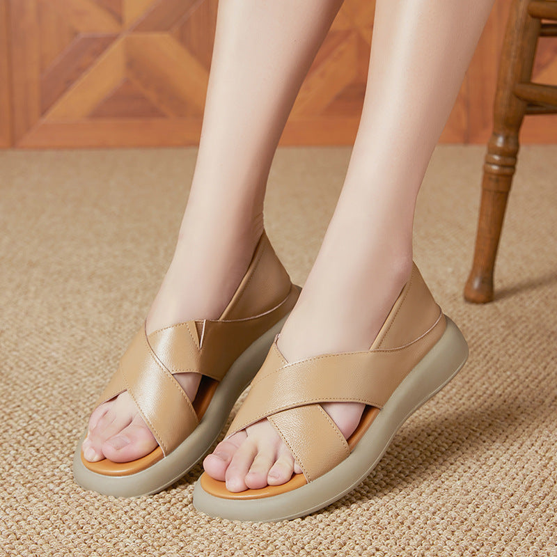 Sandalias de Plataforma Cómodas con Tiras Cruzadas