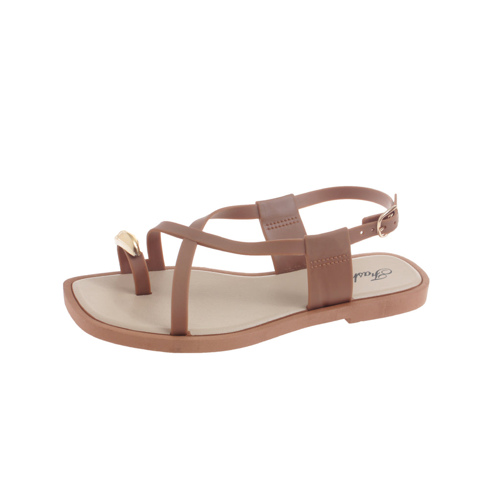 Sandalias Planas con Anillo de Dedo para Mujer
