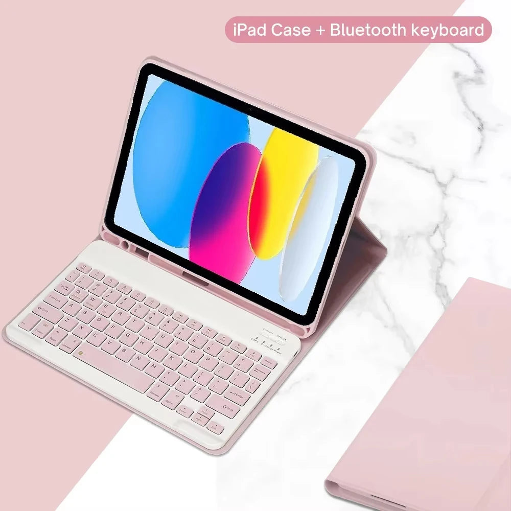 Funda con Teclado Español para iPad 10ª Gen 10,9" (2022) y iPad 11" (2025) — Bluetooth Desmontable con Soporte para Lápiz