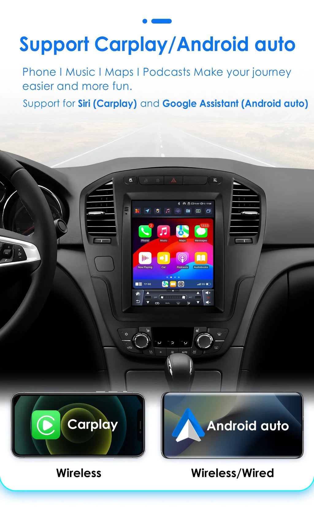 Radio Android 13 OSSURET 2DIN para Opel Insignia / Buick Regal 2009–2013 — Pantalla Vertical 9,7" CarPlay GPS