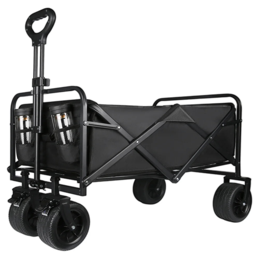 Carrito Plegable de Jardín y Camping con Ruedas y Asa — Gran Capacidad hasta 200kg