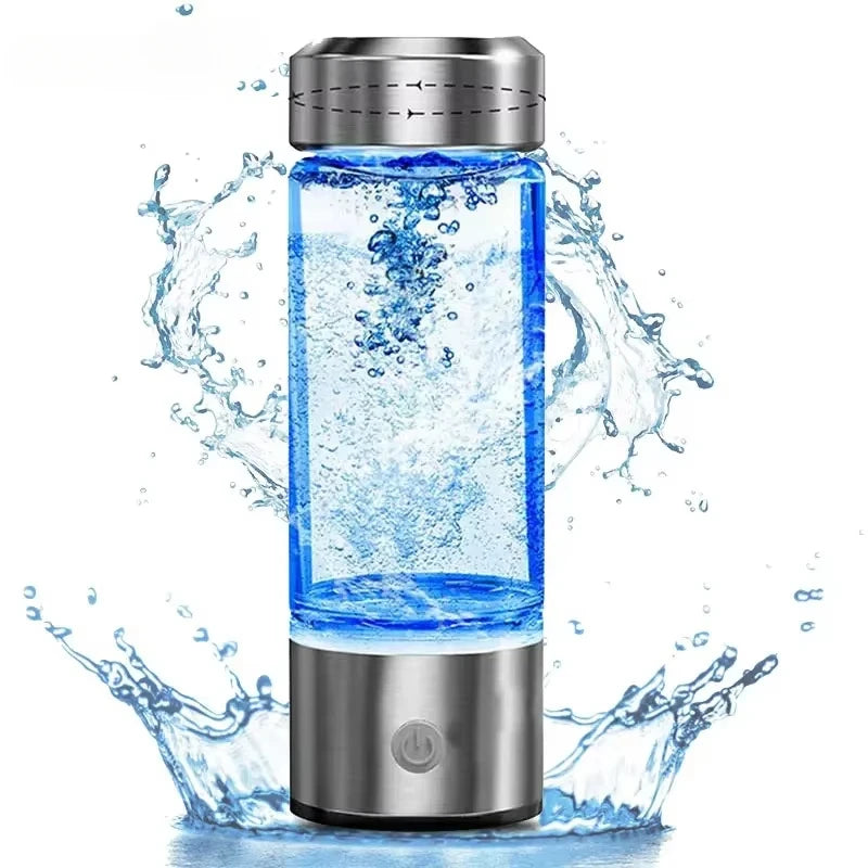 Vaso de Agua Rica en Hidrogeno BALASHOV 420ml, Generador H2, Ionizador Alcalino, Botella Antioxidante con Filtro de Titanio y Vidrio de Borosilicato
