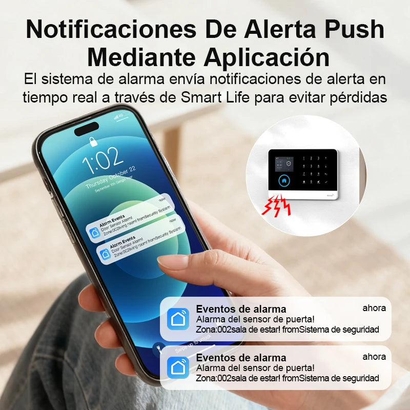 Kit de Alarma Inteligente PGST – 4G + WiFi, Sensor Movimiento y Puerta, Compatible Tuya, Alexa y Smart Life
