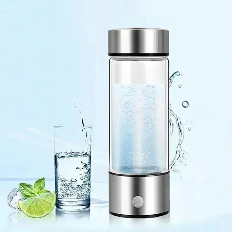 Vaso de Agua Rica en Hidrógeno BALASHOV Portátil, Generador H2, Ionizador Alcalino, Botella Antioxidante con Filtro de Titanio, 420 ml