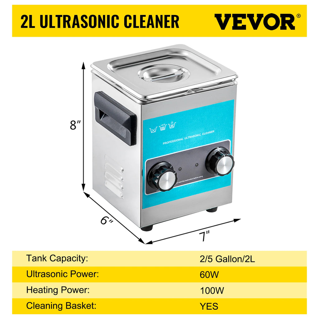 Limpiador Ultrasónico Eléctrico SucceBuy – 3L / 6,5L / 10L / 15L / 22L / 30L, 40KHz, Acero Inoxidable 304, con Calefacción