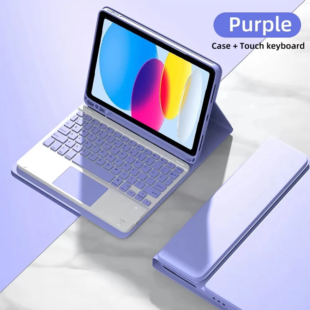 Funda con Teclado Español para iPad 10ª Gen 10,9" (2022) y iPad 11" (2025) — Bluetooth Desmontable con Soporte para Lápiz