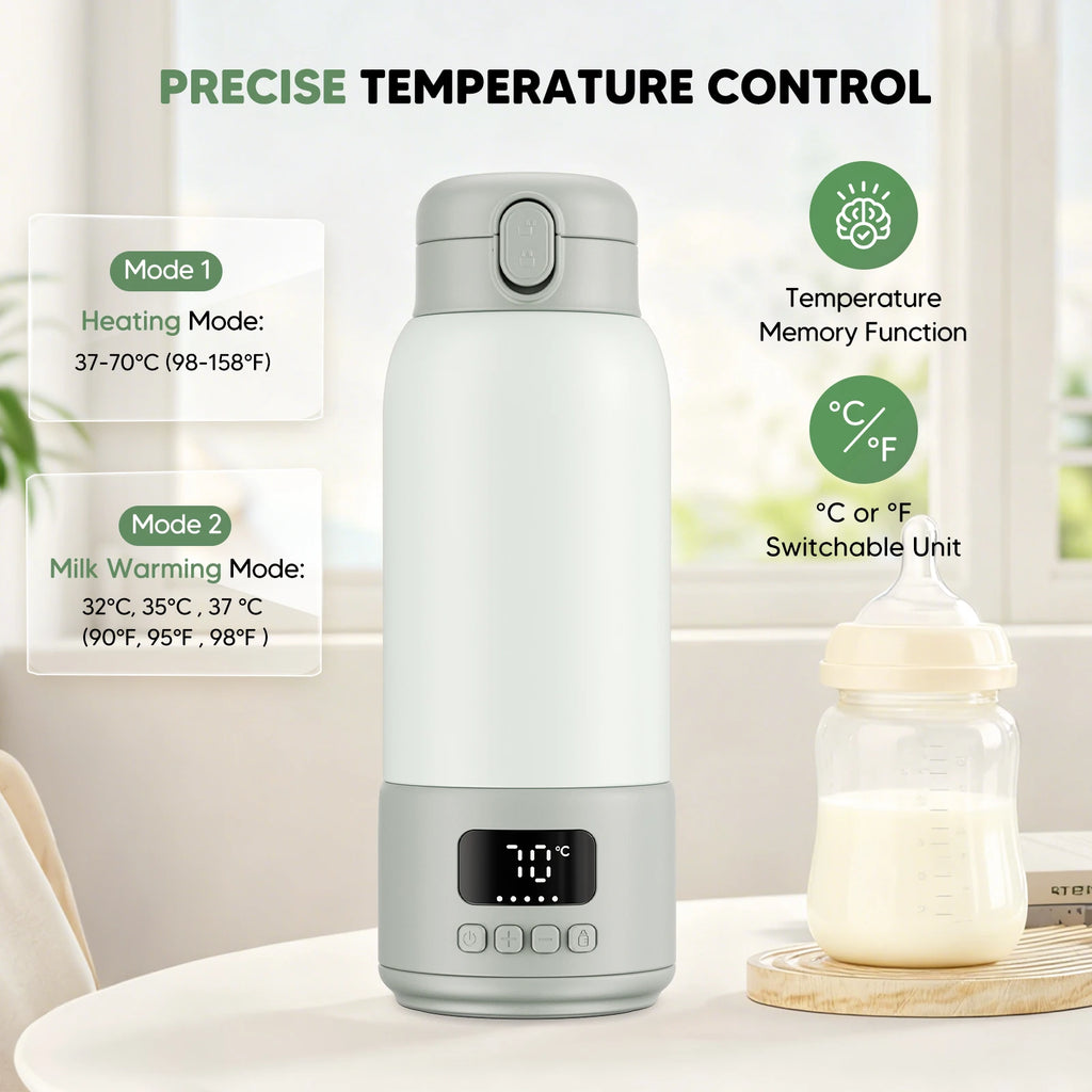Calentador de Biberones Portátil Rbefeuly 500ml – 100W, Batería 16.000mAh, Calentamiento Rápido, Sin BPA