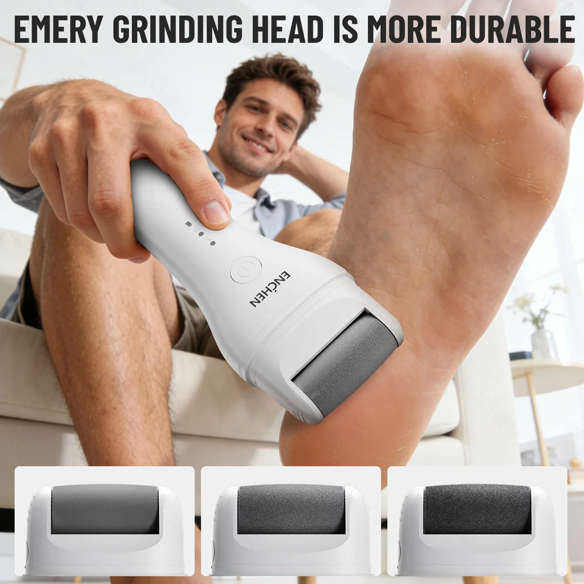 Limápies Eléctrico Enchen Rock | Recargable USB | IPX6 Impermeable | 2 Velocidades | Elimina Durezas y Callosidades