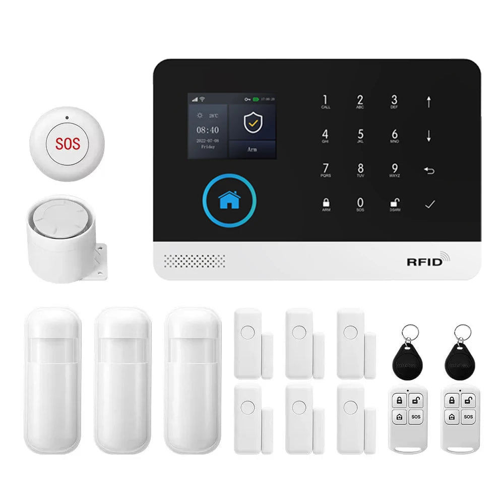 Kit de Alarma Inteligente PGST – 4G + WiFi, Sensor Movimiento y Puerta, Compatible Tuya, Alexa y Smart Life