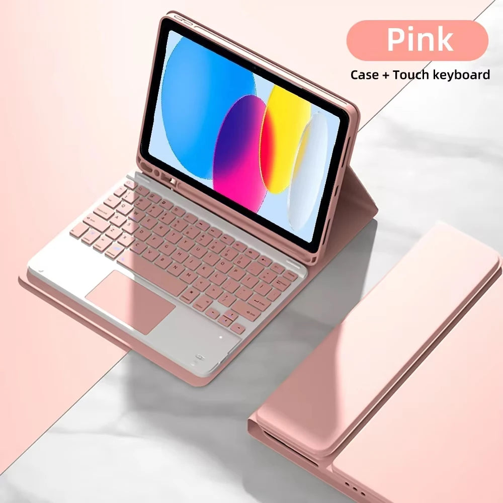 Funda con Teclado Español para iPad 10ª Gen 10,9" (2022) y iPad 11" (2025) — Bluetooth Desmontable con Soporte para Lápiz
