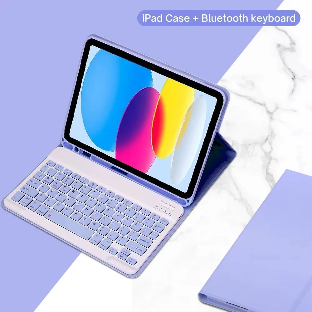 Funda con Teclado Español para iPad 10ª Gen 10,9" (2022) y iPad 11" (2025) — Bluetooth Desmontable con Soporte para Lápiz