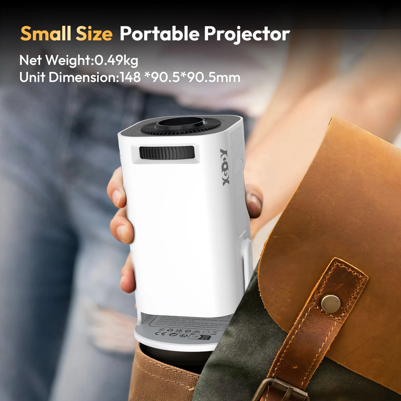 Proyector Portátil XGODY Gimbal 3 Pro – 4K Compatible, 12.000 Lúmenes, WiFi 6, Android 11, Bluetooth 5.4