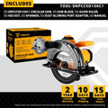 Sierra Circular Eléctrica DEKO 185mm – 1500W, 4800 RPM, Multifuncional con Mango Auxiliar, 220V