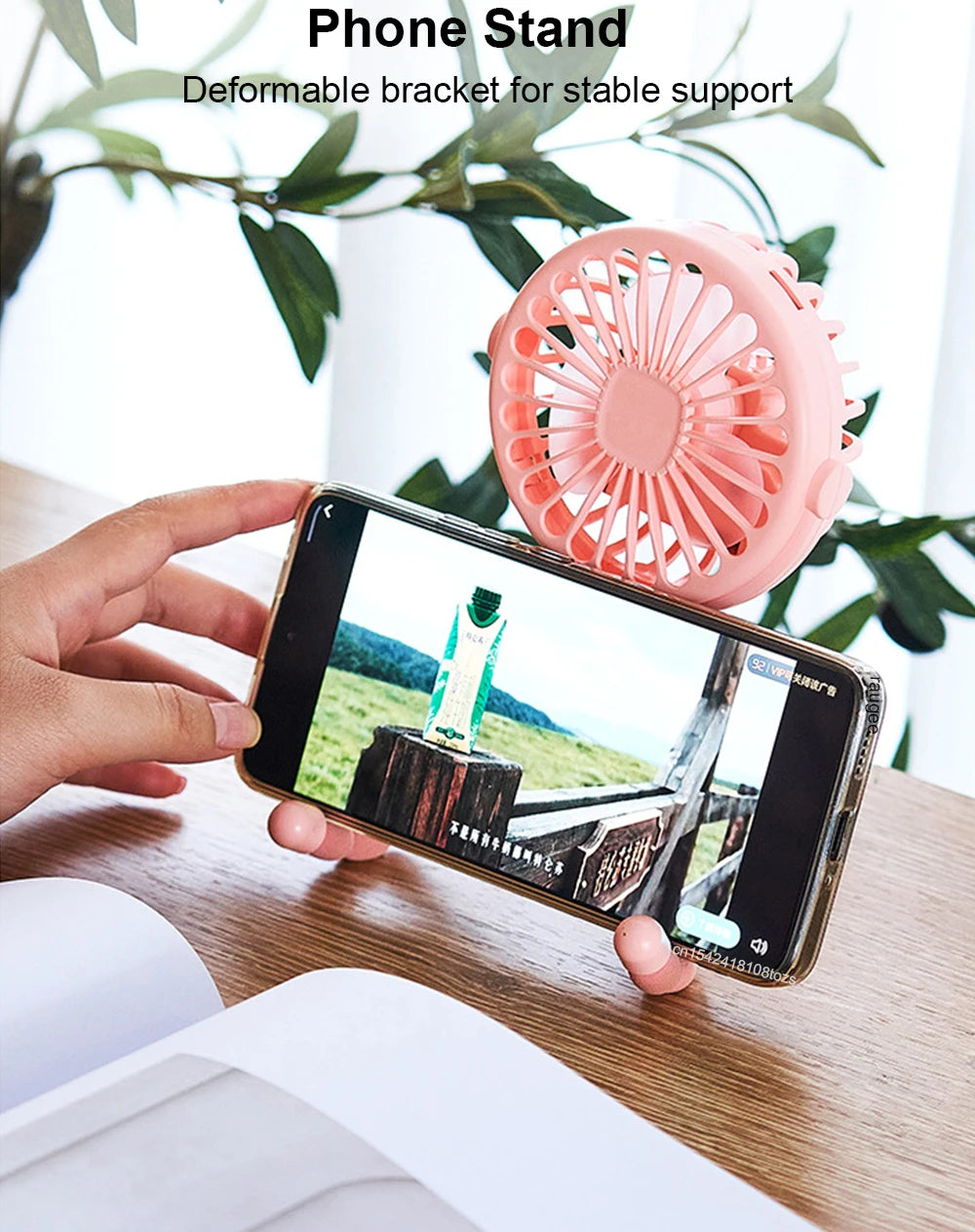 Ventilador Portátil con Pinza Mini USB Recargable 360° para Cochecito, Escritorio y Exterior
