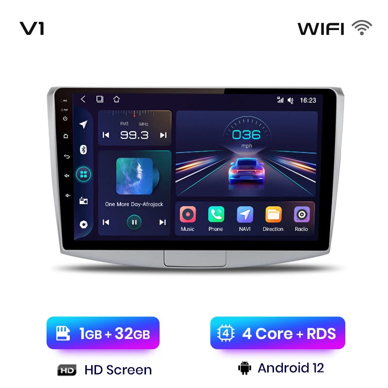 Radio Android Junsun V1 con CarPlay y Android Auto Inalámbrico para VW Passat B6 B7 CC 2010-2015 — GPS 4G 2DIN