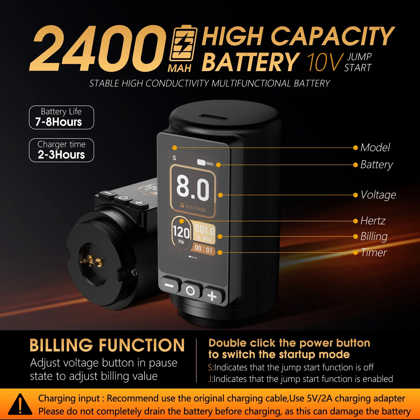 Máquina de Tatuar Inalámbrica Ambition Soldier 270 – Motor Brushless, Batería 2400mAh, Stroke 4.0+4.5mm