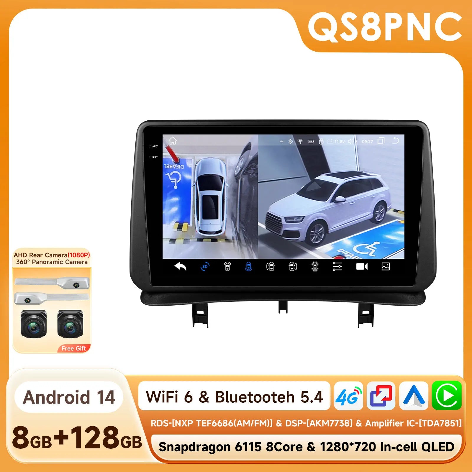 Radio Multimedia HIZPO para Renault Clio 3 (2005-2014) – Android 13, CarPlay, Android Auto, GPS, 4G, Pantalla 9"